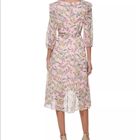 Tommy Hilfiger Printed Balloon-Sleeve Faux Wrap-Dress- NWT - Picture 2 of 4